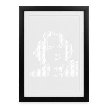 Portrait Pixel Oscar Wilde en demi-teinte - Affiche encadrée (27 × 37 cm) - noir - Devant