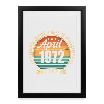 Vintage Retro Birthday Gift from April 1972 - Framed poster (27 × 37 cm) - black - Front