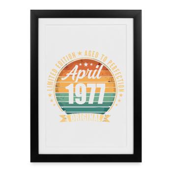 Vintage Retro Birthday Gift from April 1977 - Framed poster (27 × 37 cm) - black - Front