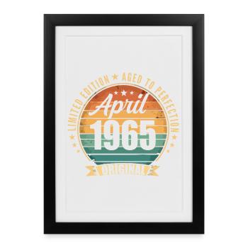 Vintage Retro Birthday Gift from April 1965 - Framed poster (27 × 37 cm) - black - Front