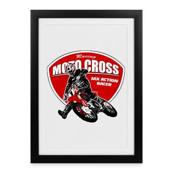 Moto Cross - Supercross - Motocross - Affiche encadrée (27 × 37 cm) - noir - Devant