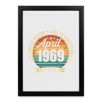 Vintage Retro Birthday Gift from April 1969 - Framed poster (27 × 37 cm) - black - Front