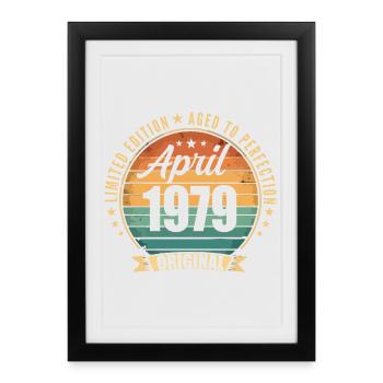 Vintage Retro Birthday Gift from April 1979 - Framed poster (27 × 37 cm) - black - Front