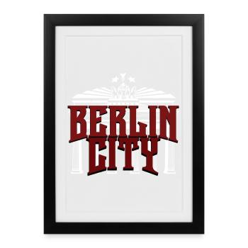 Berlin City lettering with Brandenburg Gate - Framed poster (27 × 37 cm) - black - Front