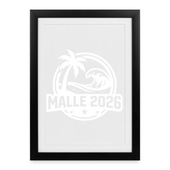Malle 2026 Beach Palm Trees - Framed poster (27 × 37 cm) - black - Front