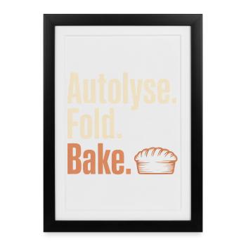 Autolyse Fold Bake Pie Typography - Framed poster (27 × 37 cm) - black - Front