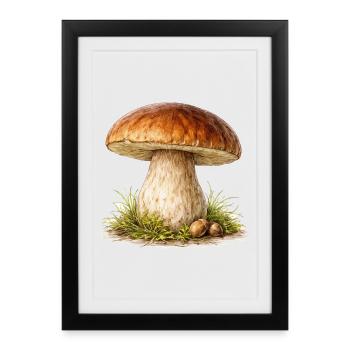 Forest mushroom illustration - Framed poster (27 × 37 cm) - black - Front