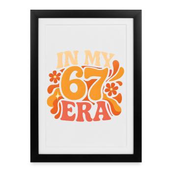 Dans mon anniversaire d’humour italien de cerveau pourri de l’ère 67 - Affiche encadrée (27 × 37 cm) - noir - Devant