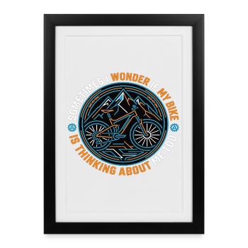 Mountainbike Spruch Fahrrad Abenteuer Bike - Framed poster (27 × 37 cm) - black - Front