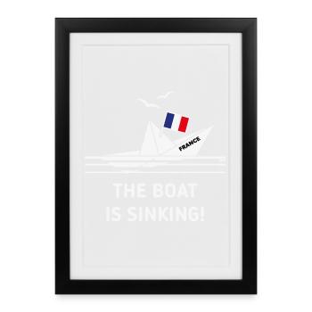 The Boat Is Sinking! (France / NEG) - Framed poster (27 × 37 cm) - black - Front