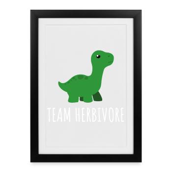 Équipe Dino Herbivore Tee - Affiche encadrée (27 × 37 cm) - noir - Devant