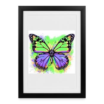 butterfly - Framed poster (27 × 37 cm) - black - Front