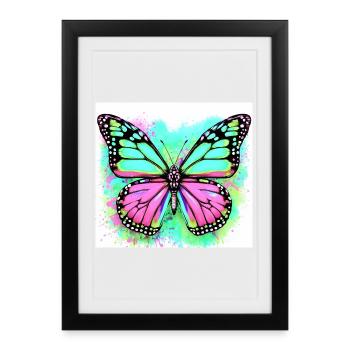 butterfly - Framed poster (27 × 37 cm) - black - Front