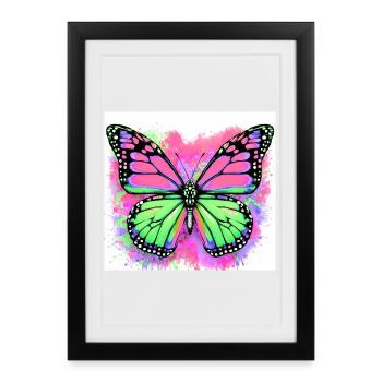 butterfly - Framed poster (27 × 37 cm) - black - Front