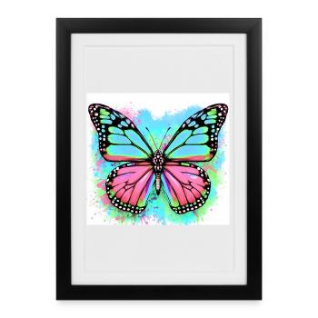 butterfly - Framed poster (27 × 37 cm) - black - Front