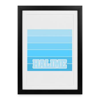 Halime comme nom de fille - Affiche encadrée (27 × 37 cm) - noir - Devant