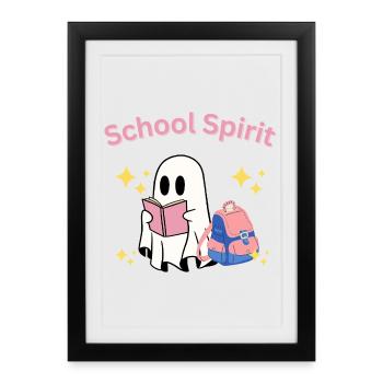 School Spirit Ghost Teacher Halloween - Affiche encadrée (27 × 37 cm) - noir - Devant