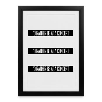 Je préférerais être à un concert Lustig Musik Konzert - Affiche encadrée (27 × 37 cm) - noir - Devant