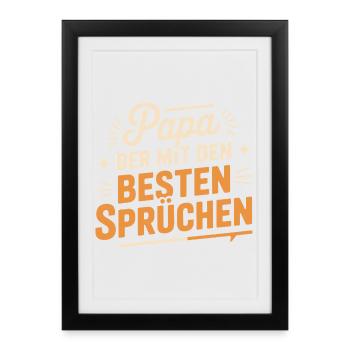 Stolzer Frischgebackener Papa Der beste Vater - Gerahmtes Poster (27 × 37 cm) - Schwarz - Vorne