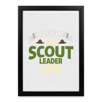 Rockin Le Chef Scout Vie Pfadfinderleiter - Affiche encadrée (27 × 37 cm) - noir - Devant