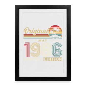 Cadeau de 40e anniversaire Original Mai 1986 - Affiche encadrée (27 × 37 cm) - noir - Devant