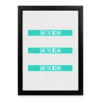 Déclaration environnementale pour l’activisme Sauver l’océan - Affiche encadrée (27 × 37 cm) - noir - Devant