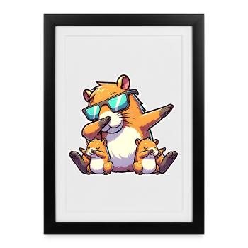 Capybara papa - Framed poster (27 × 37 cm) - black - Front