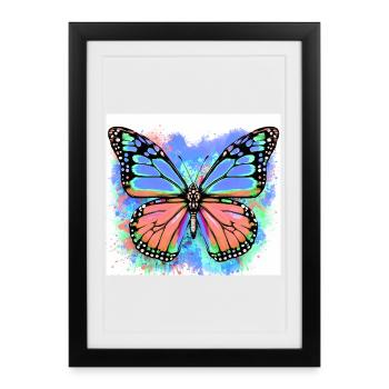 papillon - Affiche encadrée (27 × 37 cm) - noir - Devant