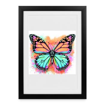 papillon - Affiche encadrée (27 × 37 cm) - noir - Devant