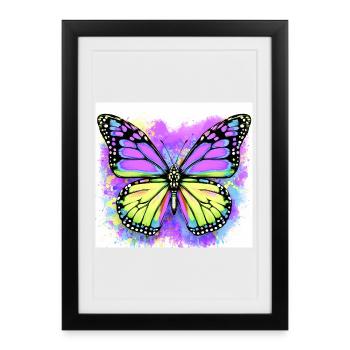 papillon - Affiche encadrée (27 × 37 cm) - noir - Devant