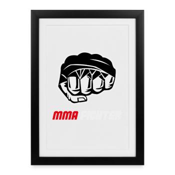 MMA Fighter Fist Combat Sport - Framed poster (27 × 37 cm) - black - Front