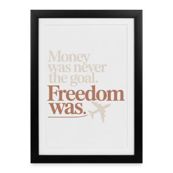 Objectif financier Esprit de liberté Entrepreneur Liberté - Affiche encadrée (27 × 37 cm) - noir - Devant