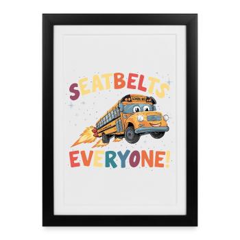 Space School Bus Rocket Flight - Framed poster (27 × 37 cm) - black - Front
