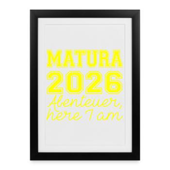 Matura 2026 Spruch - Affiche encadrée (27 × 37 cm) - noir - Devant