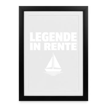 Endlich Rente Frei - Gerahmtes Poster (27 × 37 cm) - Schwarz - Vorne