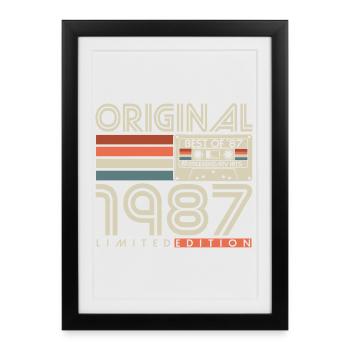 1987 Vintage Retro Birthday Gift - Framed poster (27 × 37 cm) - black - Front