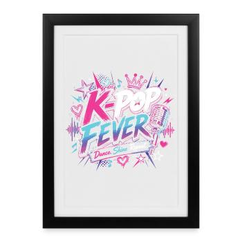 Motif de fièvre K-Pop Dance Shine Repeat - Affiche encadrée (27 × 37 cm) - noir - Devant