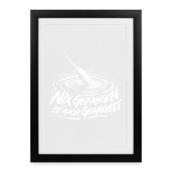 Fishing with humor - Framed poster (27 × 37 cm) - black - Front