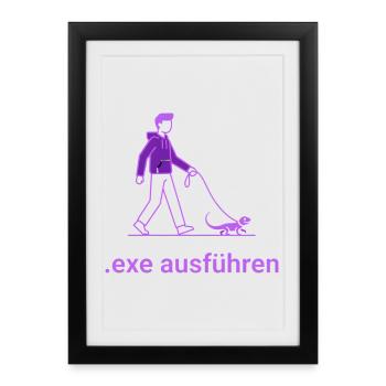 .exe ausführen ADMIN Lila - Gerahmtes Poster (27 × 37 cm) - Schwarz - Vorne