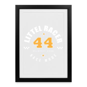 Little Racer 44 Racing Club – Race Mode Motorsport - Affiche encadrée (27 × 37 cm) - noir - Devant