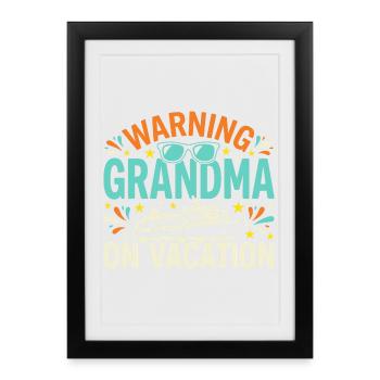 Cruising Granny, Grandma On Deck, - Framed poster (27 × 37 cm) - black - Front