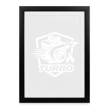Turbo Tuning Symbol - Framed poster (27 × 37 cm) - black - Front