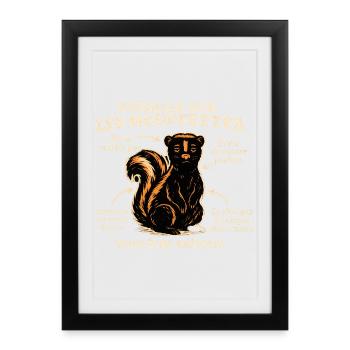 Mouffette Vintage Conseils Humoristes - Affiche encadrée (27 × 37 cm) - noir - Devant