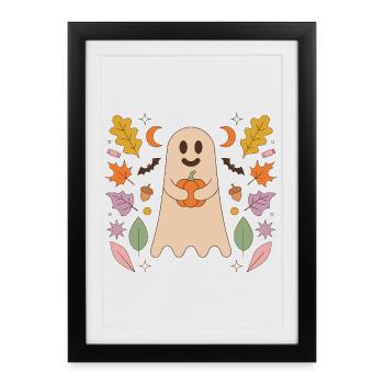 Pumpkin Hug Ghost - Framed poster (27 × 37 cm) - black - Front