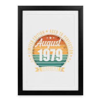 Vintage Août 1979 Anniversaire Édition Limitée  - Affiche encadrée (27 × 37 cm) - noir - Devant