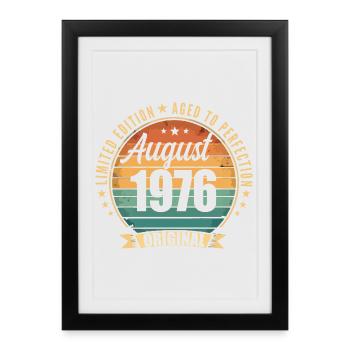 Vintage Août 1976 Anniversaire Édition Limitée  - Affiche encadrée (27 × 37 cm) - noir - Devant