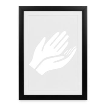 Open Hands Hand Gesture - Framed poster (27 × 37 cm) - black - Front