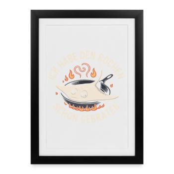 Rochen Schon Gebraten Stachelrochen Manta Rochen - Gerahmtes Poster (27 × 37 cm) - Schwarz - Vorne