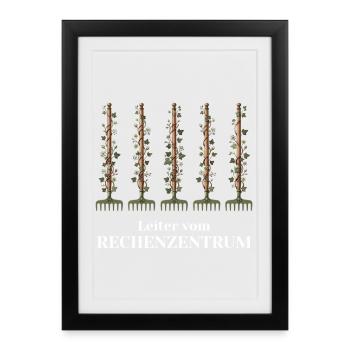 Leiter vom Rechenzentrum Gärtner - Gerahmtes Poster (27 × 37 cm) - Schwarz - Vorne