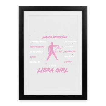 Signe du zodiaque Balance - Affiche encadrée (27 × 37 cm) - noir - Devant